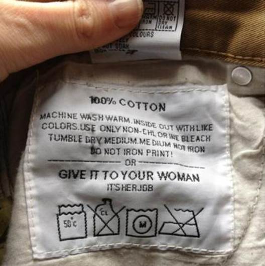 Sexist washing Label ?