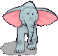 elephant with pink ears animation