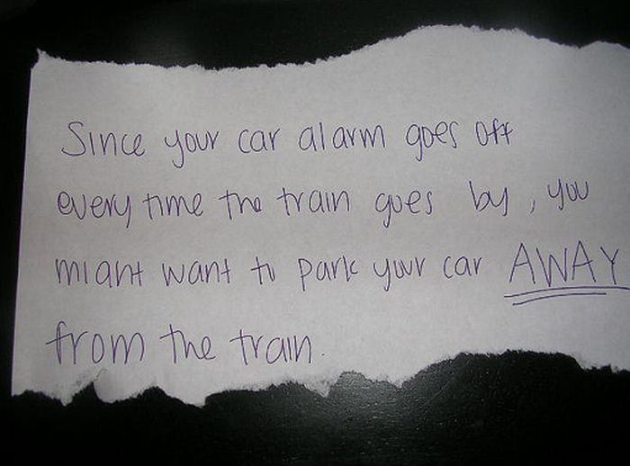 Funny car alarm notes11 Funny car alarm notes
