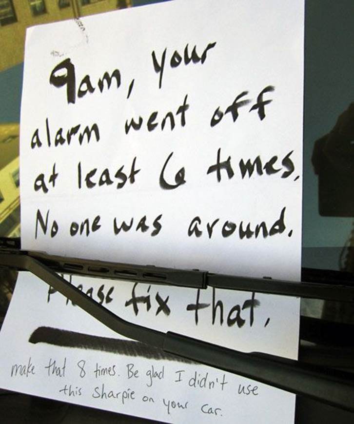 Funny car alarm notes1 Funny car alarm notes
