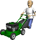 man mowing the grass    animation