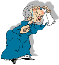 old lady crying  animation