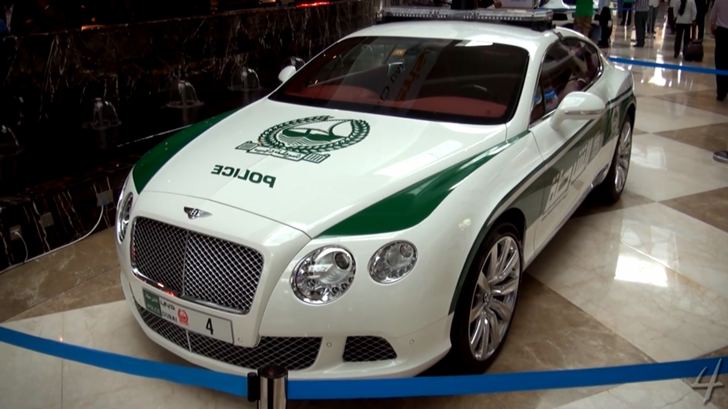 Cops with better luck will get to drive this Bentley Continental GT. The 2013 model costs between $175,000 and $215,000.