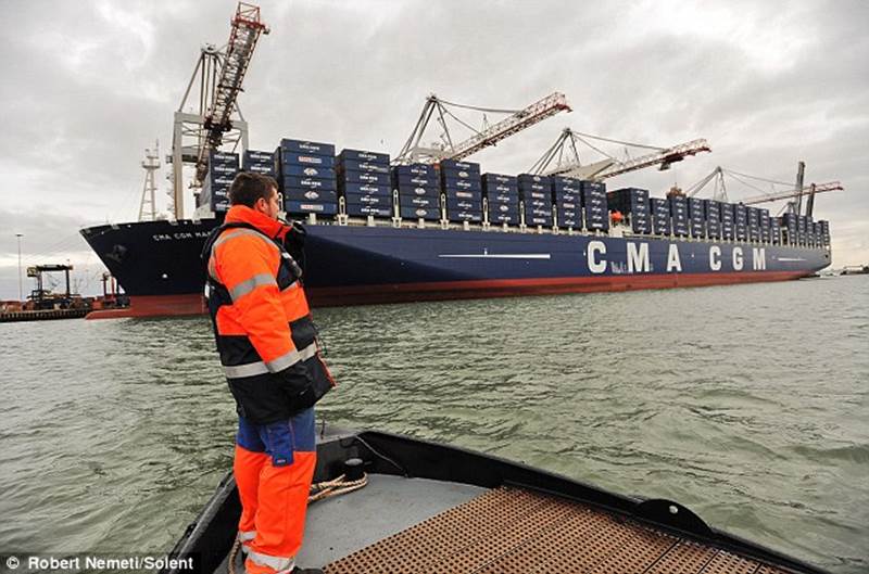 Christmas is coming: The world's largest container ship, the CMA CGM Marco Polo, arrived at Southampton with thousands of Christmas presents on board