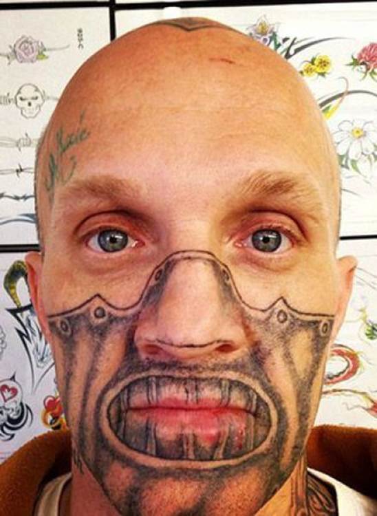 Insane face tattoos4 Funny: Insane face tattoos