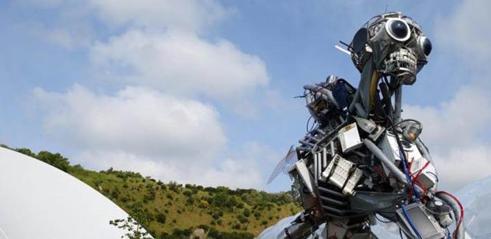 WEEE Man sculpture made of electrical waste products