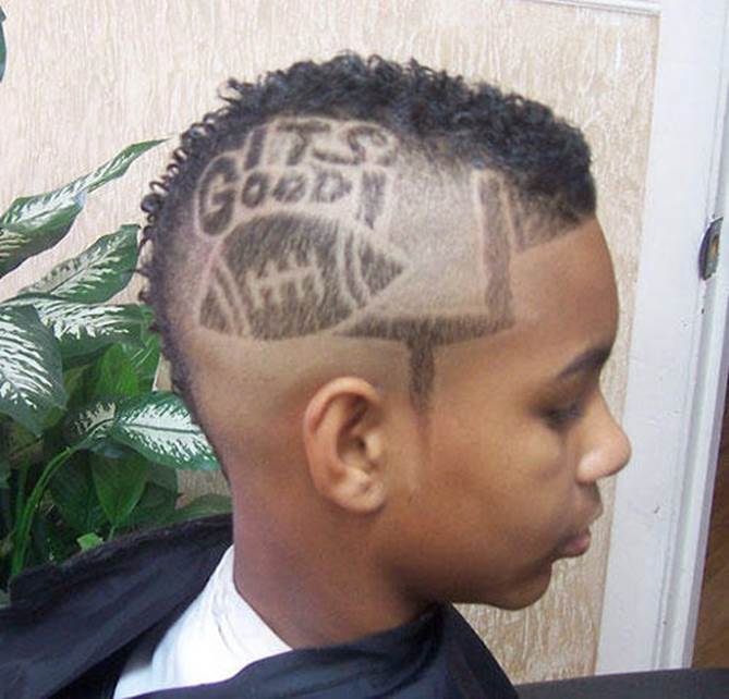 crazy funny haircuts football kid
