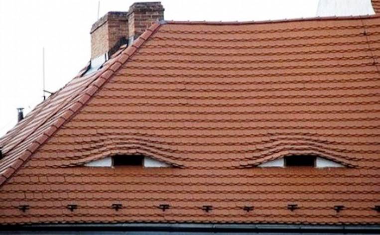 house with eyes