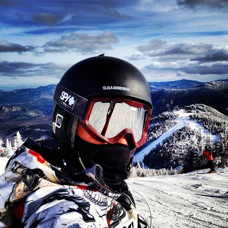 snowboarding selfie