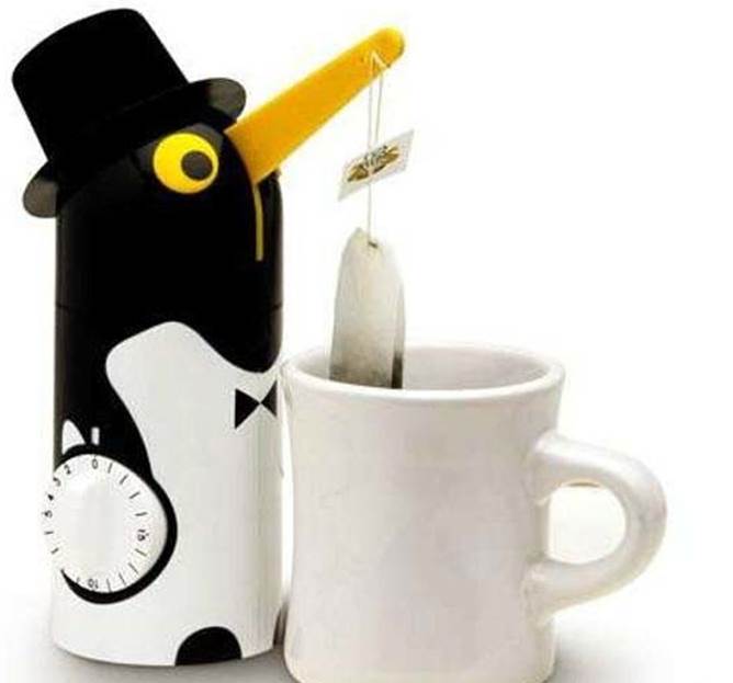30.) Mr. Penguin helps steep your tea the appropriate amount of time.