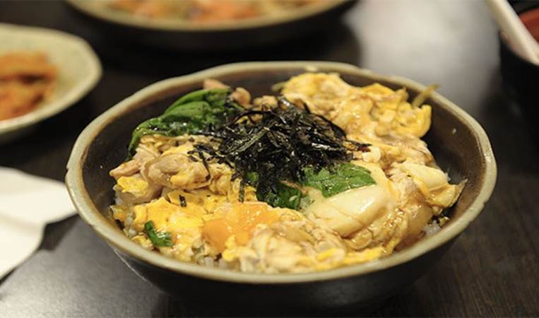 Oyakodon is a Japanese dish that means 