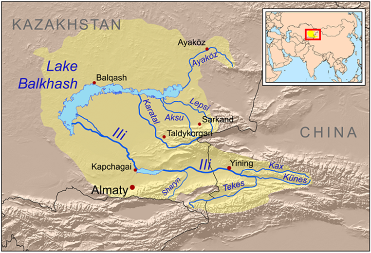 Lake balkhash basin map