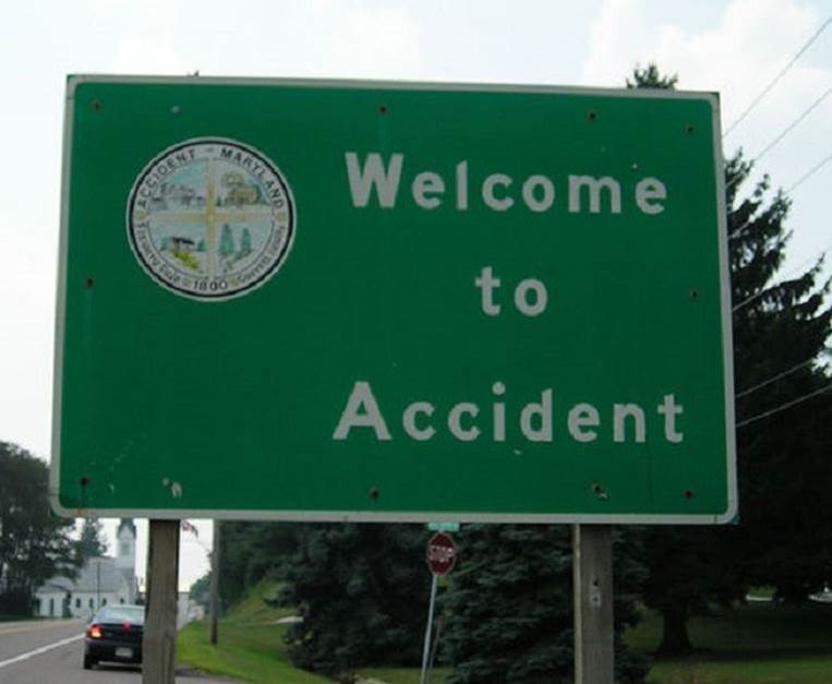 accident maryland sign