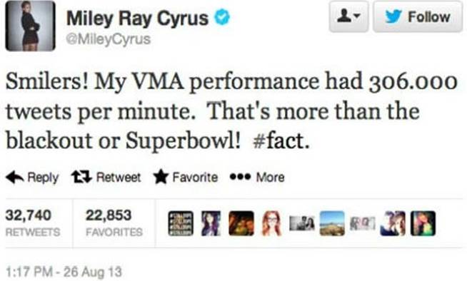 Miley Ray Cyrus "owns"The Superbowl and brags about it!