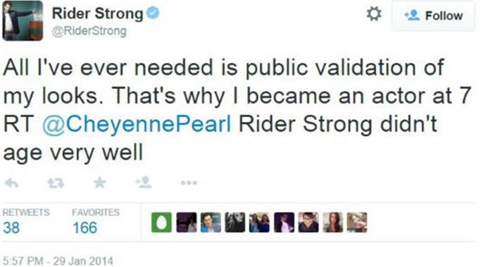 Rider Strong looking for validation....Not!