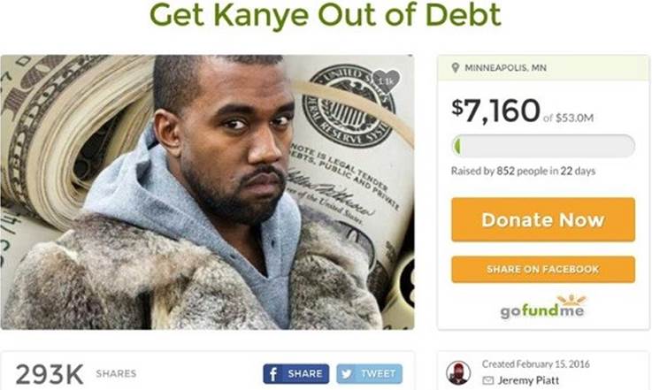 get kanye out of debt gofundme