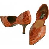Genuine alligator leather shoes R-012 Cognac
