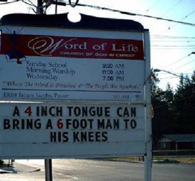 tongue play Funny Church Signs   Sexual Innuendo (Photo Gallery)