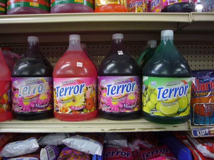 Terror cleaning disinfectant funny names signs foods The worst product names ever! Bad products, funny awful fail names for disenfectant, household cleaners, clorox