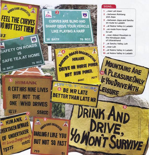 INDIA TRAVEL BY ROAD AND ENJOY FUNNY ROAD SIGNS