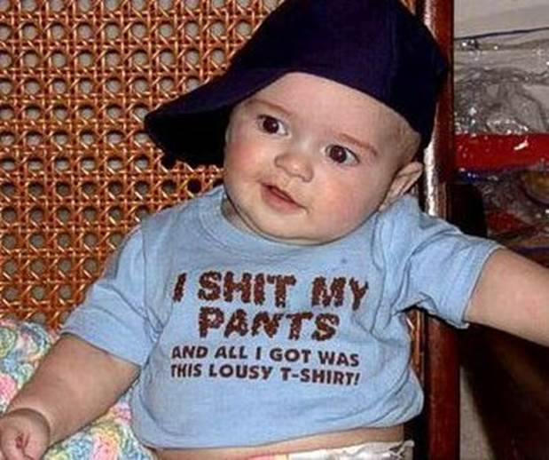babies wearing naughty t shirts 01 Funny: Kids with naughty T shirts