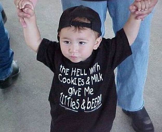 babies wearing naughty t shirts 14 Funny: Kids with naughty T shirts