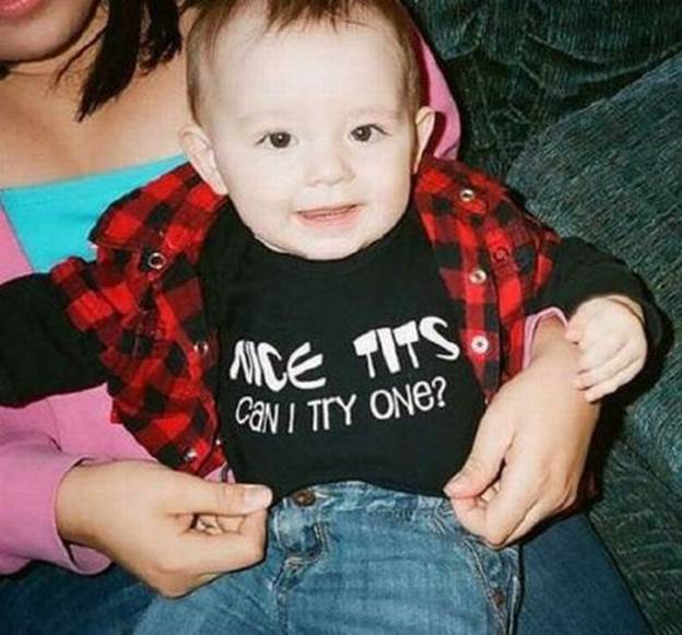 babies wearing naughty t shirts 19 Funny: Kids with naughty T shirts