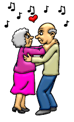 elderly couple dancing  animation