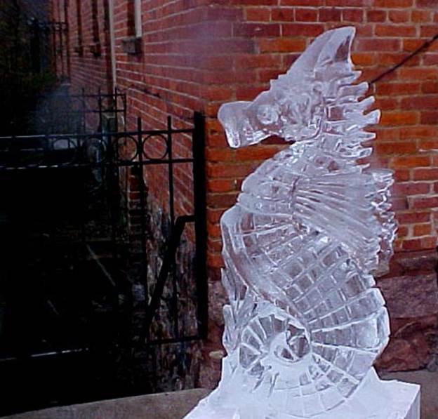 sea horse ice sculpture
