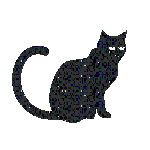 glitter black cat  animation