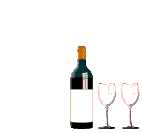 bottle od wine pouring two glasses   animation