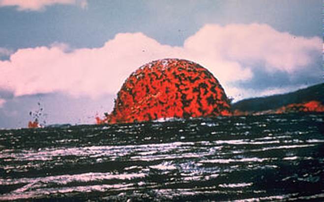Dome lava fountain