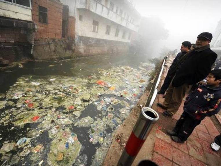 contaminated river the city of Zhugao in Sichuan Province