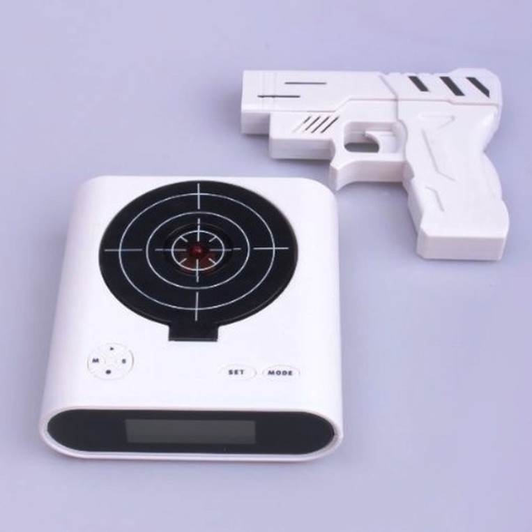 Laser target alarm clock