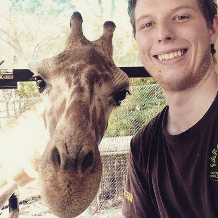 giraffe selfie