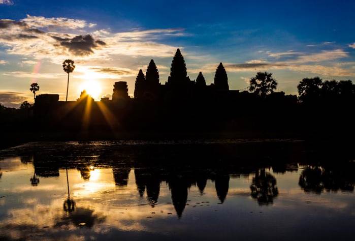 Sunrise at Angkor Wat near Siem Reap in Cambodia