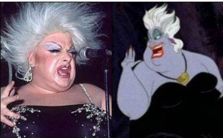 Ursula in The Little Mermaid is based on a popular ’70s drag singer named Divine.