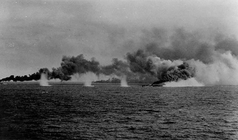 During the Battle of Samar, an American destroyer charged the Japanese Navy and did so much damage before it was sunk that the passing Japanese ships saluted it