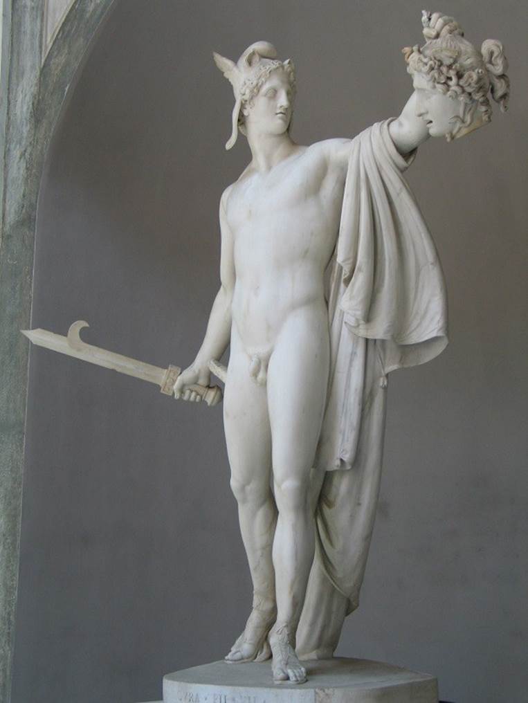 Persus-with-the-head-of-meduse and Harpē sword
