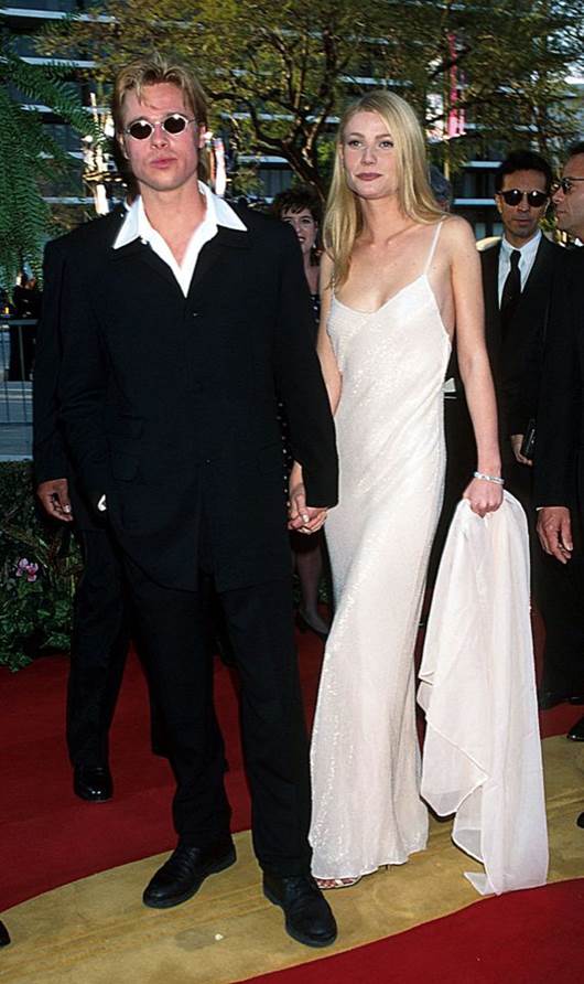 Brad Pitt and Gwyneth Paltrow at the 68th Annual Academy Awards in 1996.