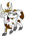 brown and white cow    animation