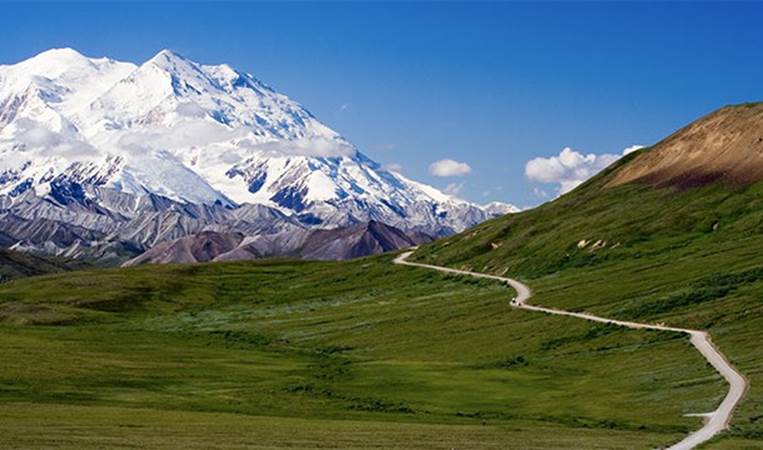 17 of the 20 highest mountains in the United States are in Alaska. This includes Denali, the highest peak in North America. It is 20,320 feet high (6,194 meters).