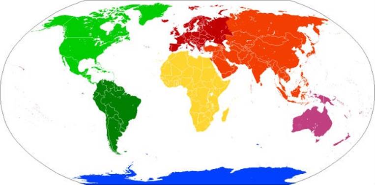 The distribution of continents
