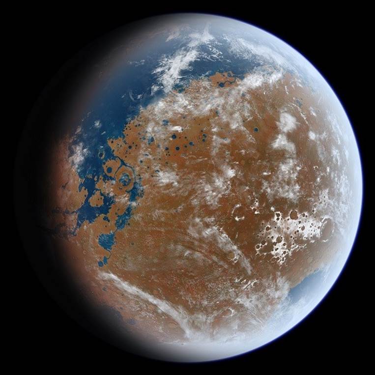 ancient mars with water