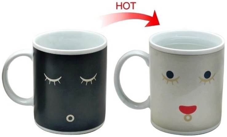 Face changing coffee mug