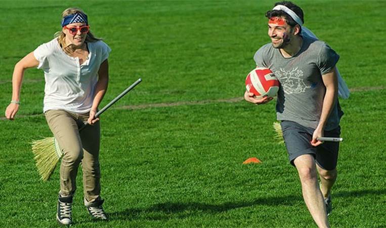The seeker and snitch in quidditch